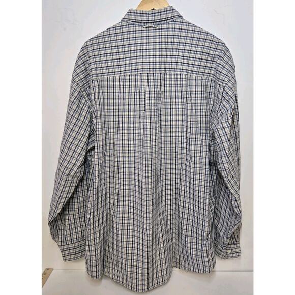 Vintage 90s Eddie Bauer Checked Over Shirt Heavy Cotton Button-Down Shacket -XL - Picture 2 of 7